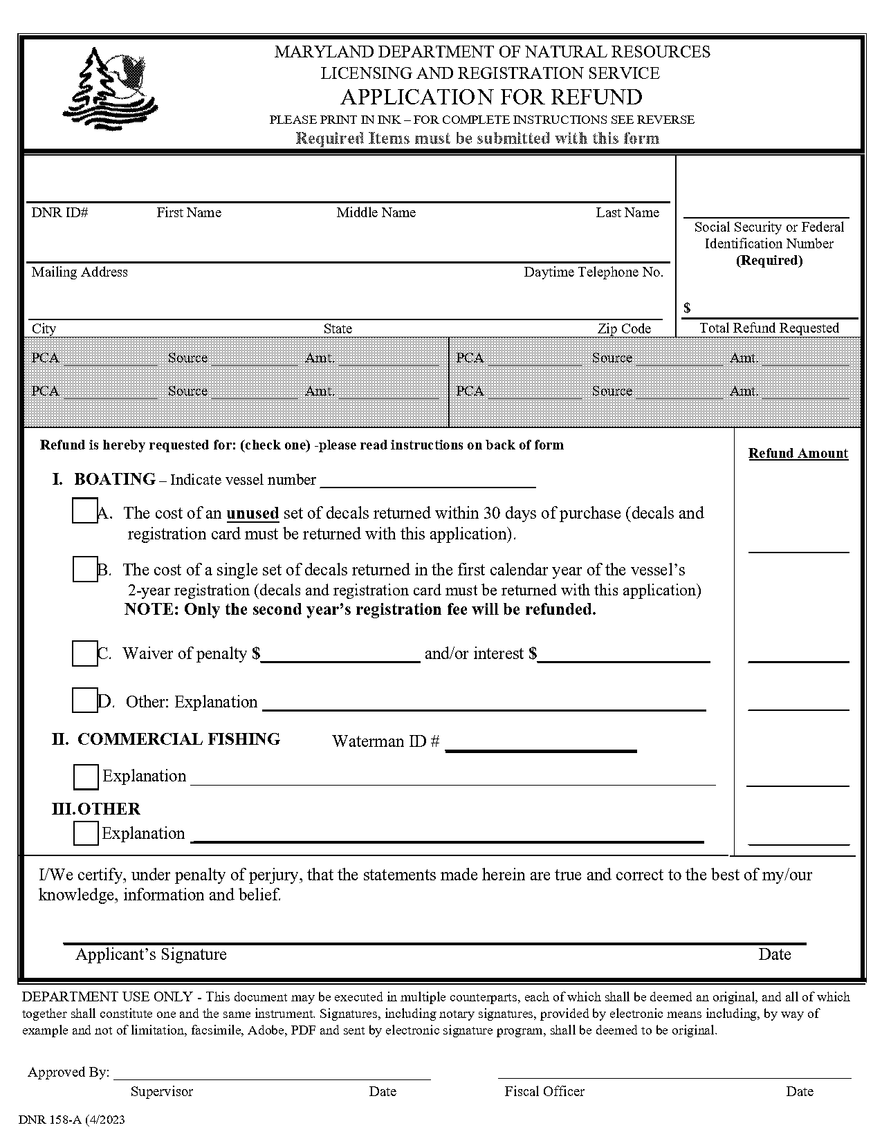 maryland dnr boat registration form