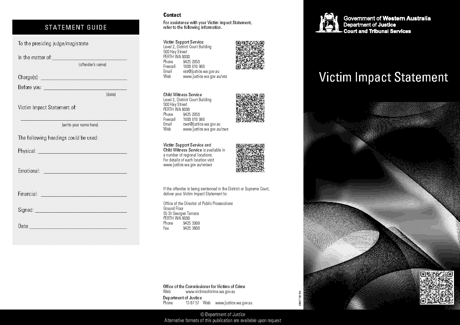 victim impact statement template wa