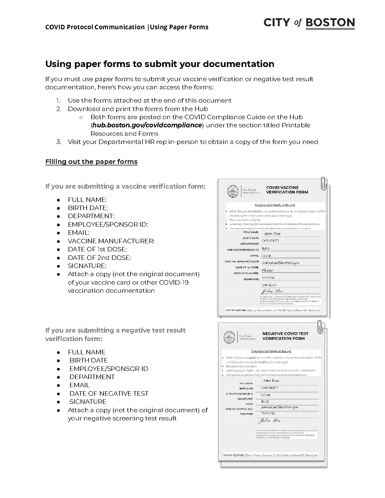 negative covid test paper template