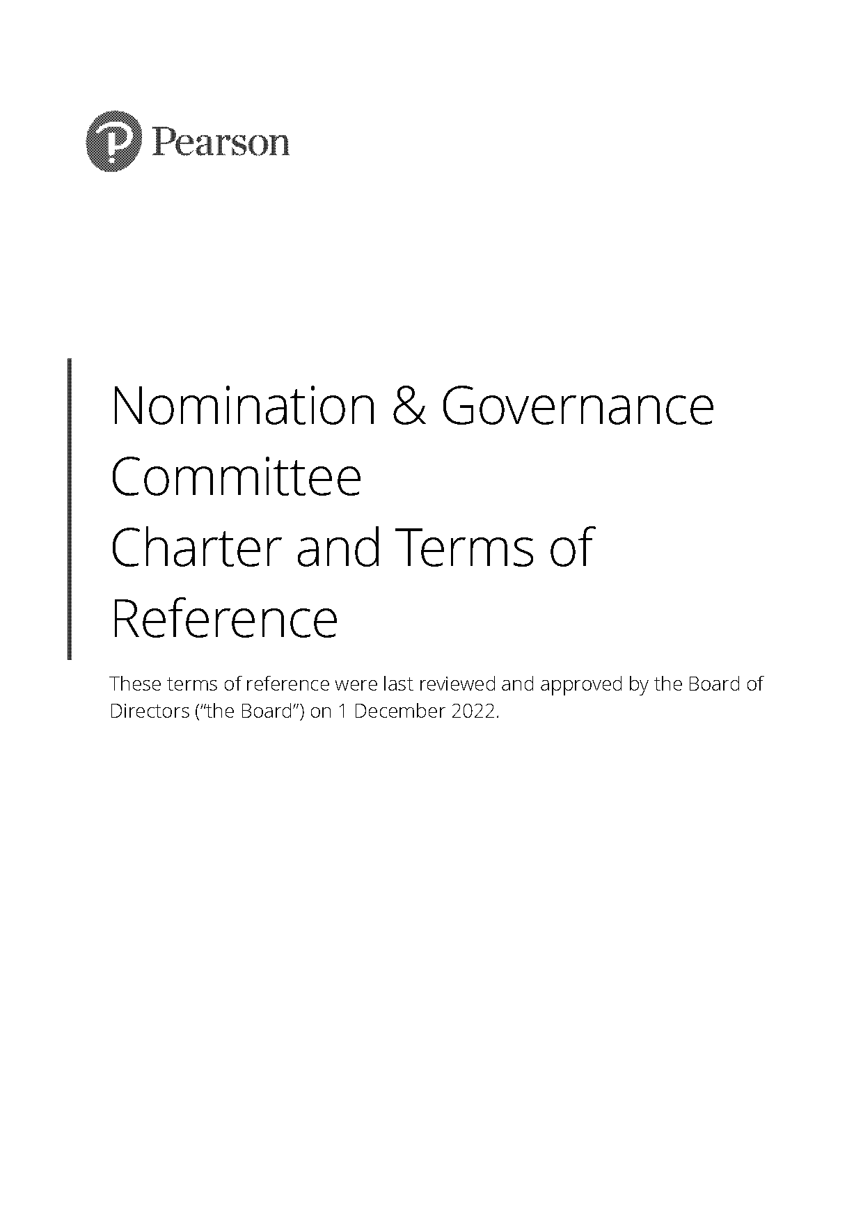 board governance committee terms of reference