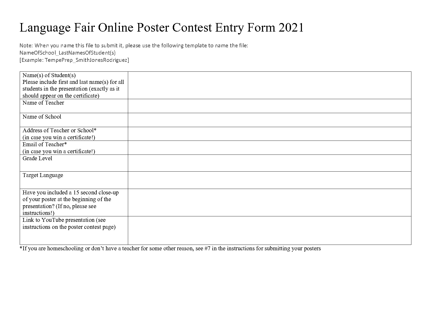 contest entry form template pdf