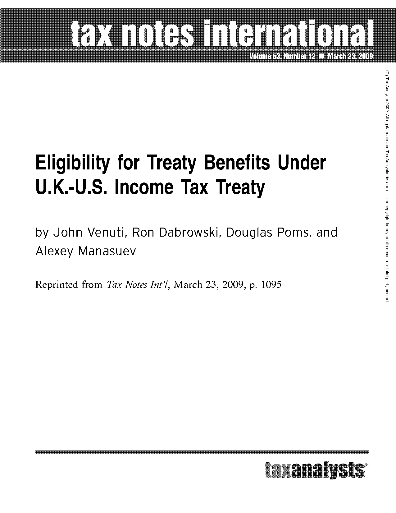 income tax treaty between great britain and united states