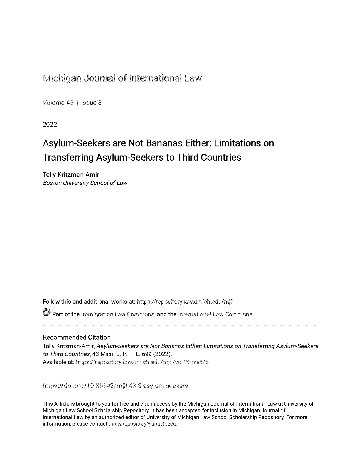 michigan transfer agreement to canada