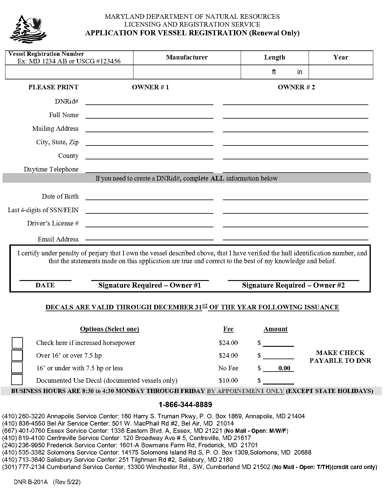 maryland dnr boat registration form