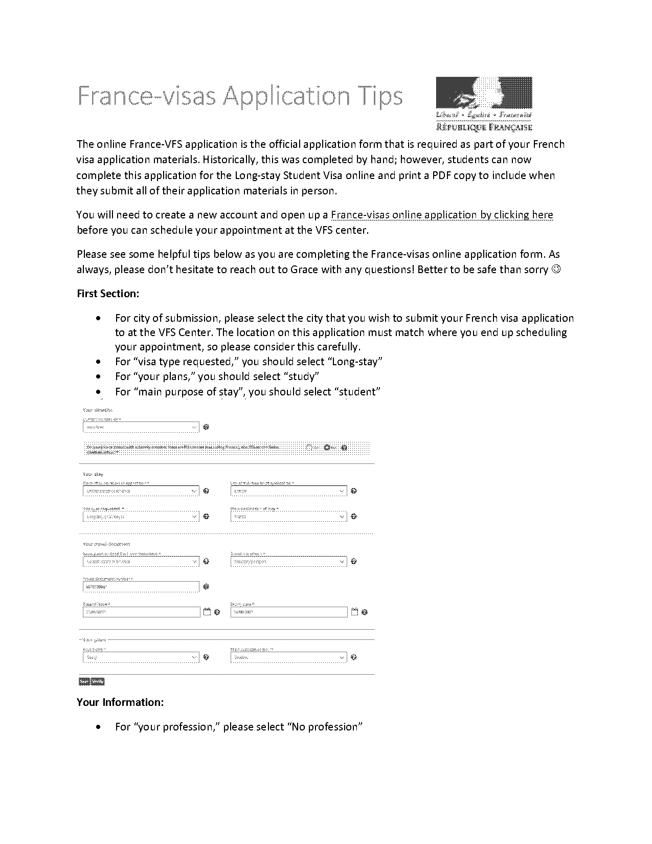 france application form pdf