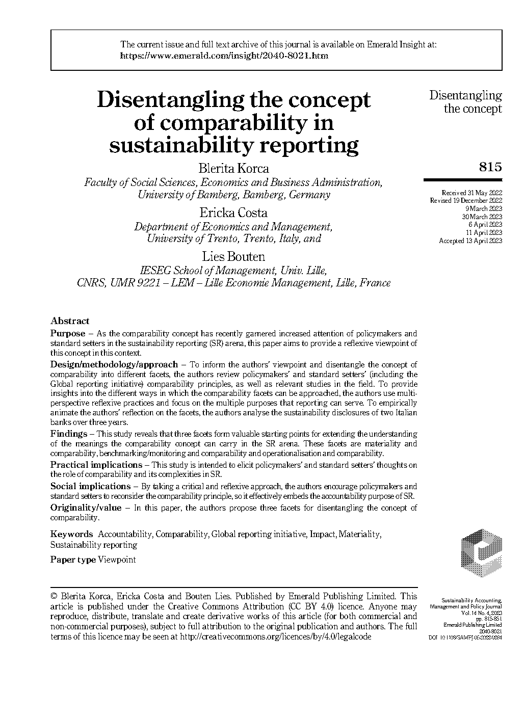 comparability concept in financial statements