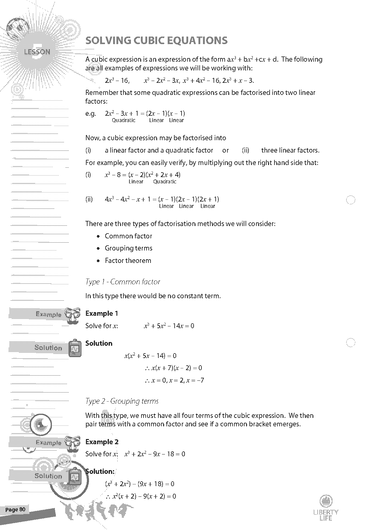 solve cubic equation worksheet