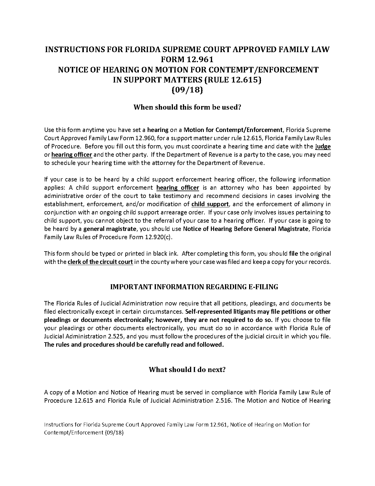 family court notice of acting form