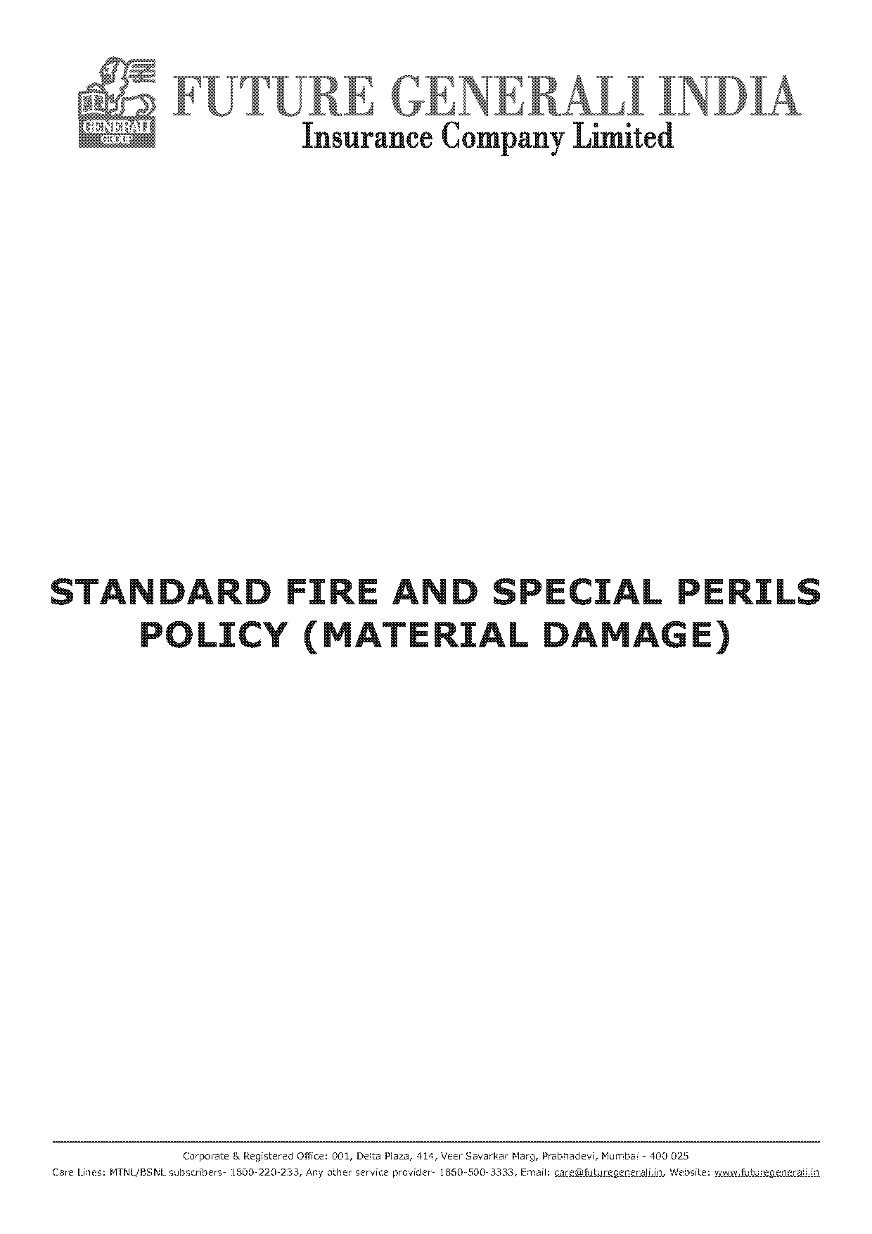 standard fire and special perils policy pdf