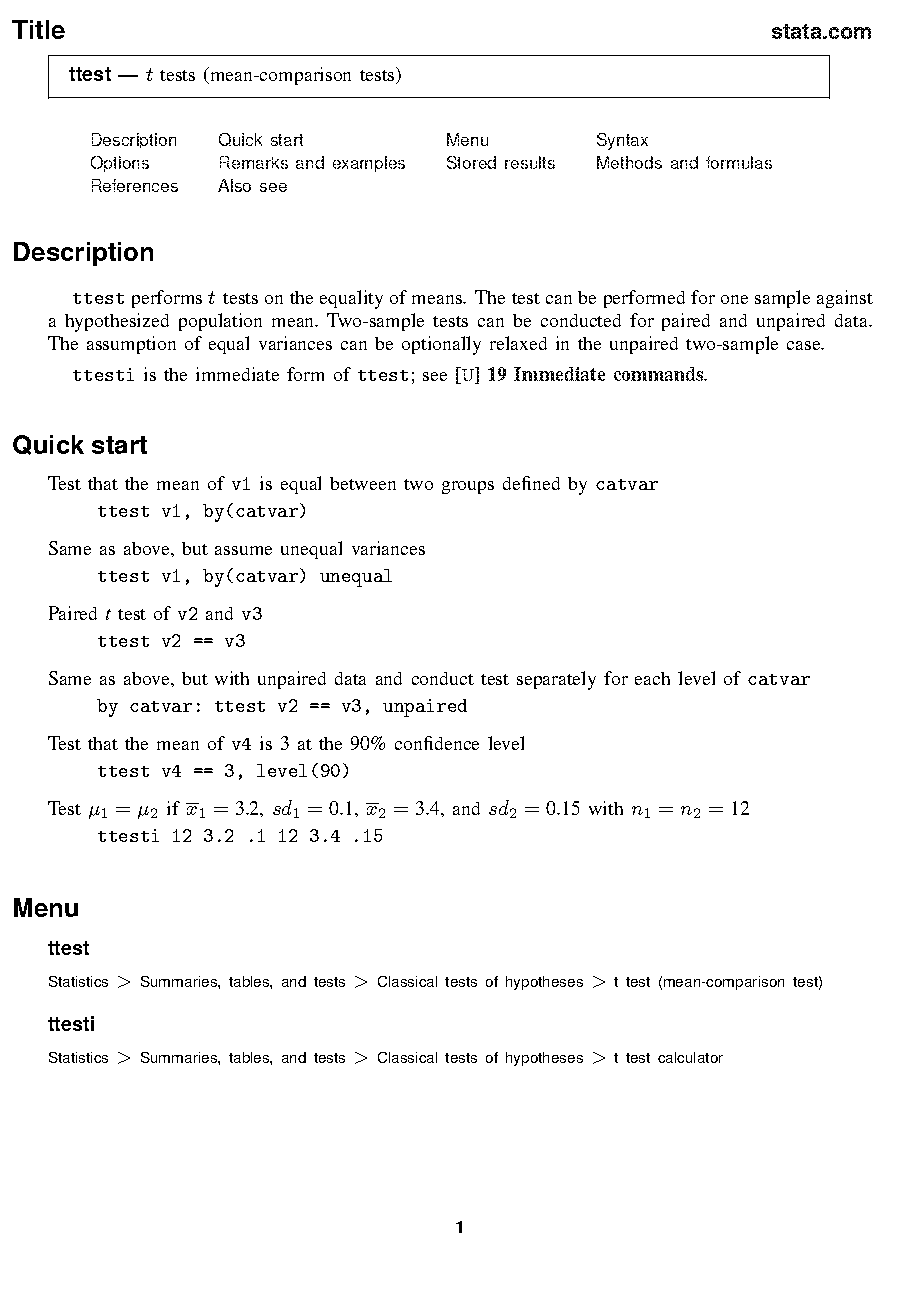 how to do t test using table