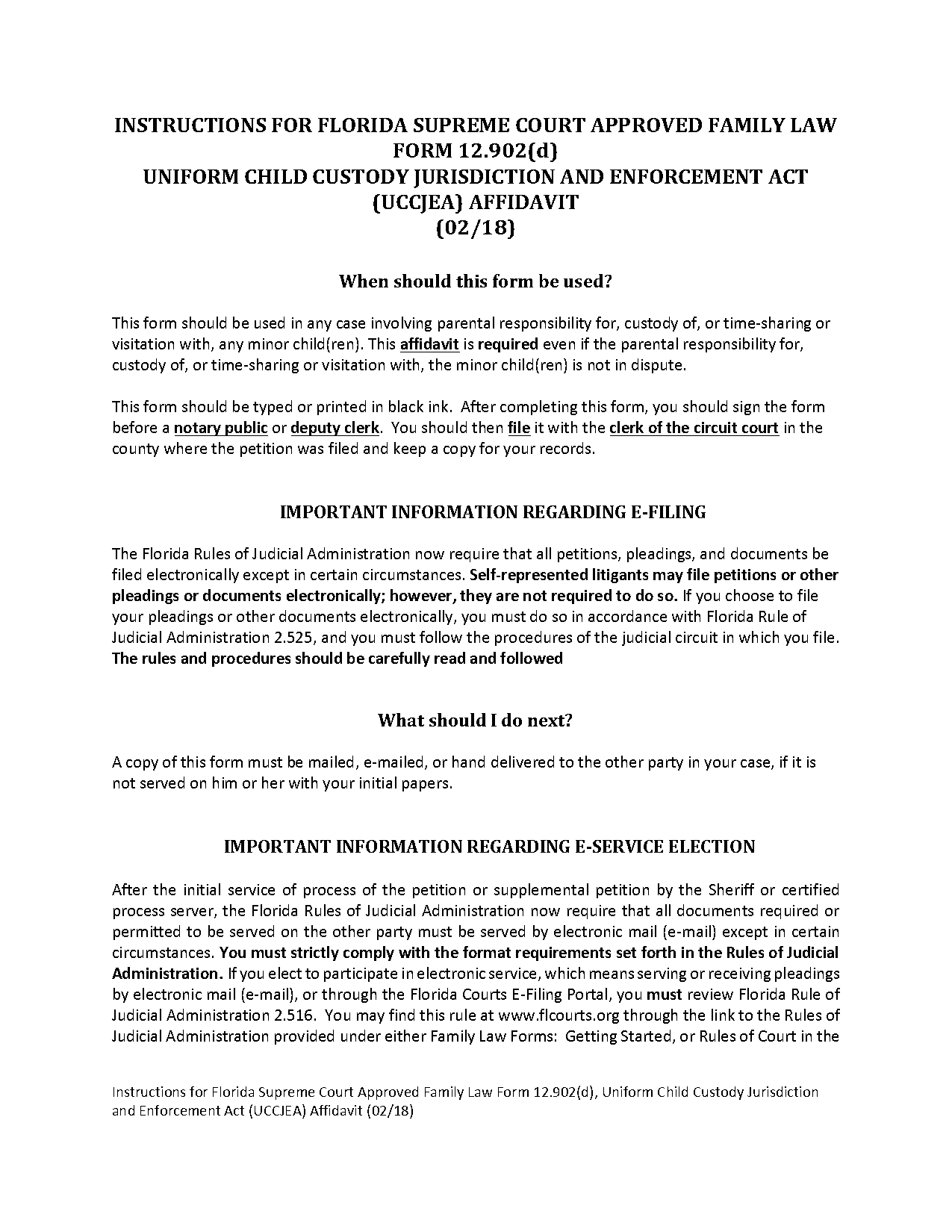 family court notice of acting form