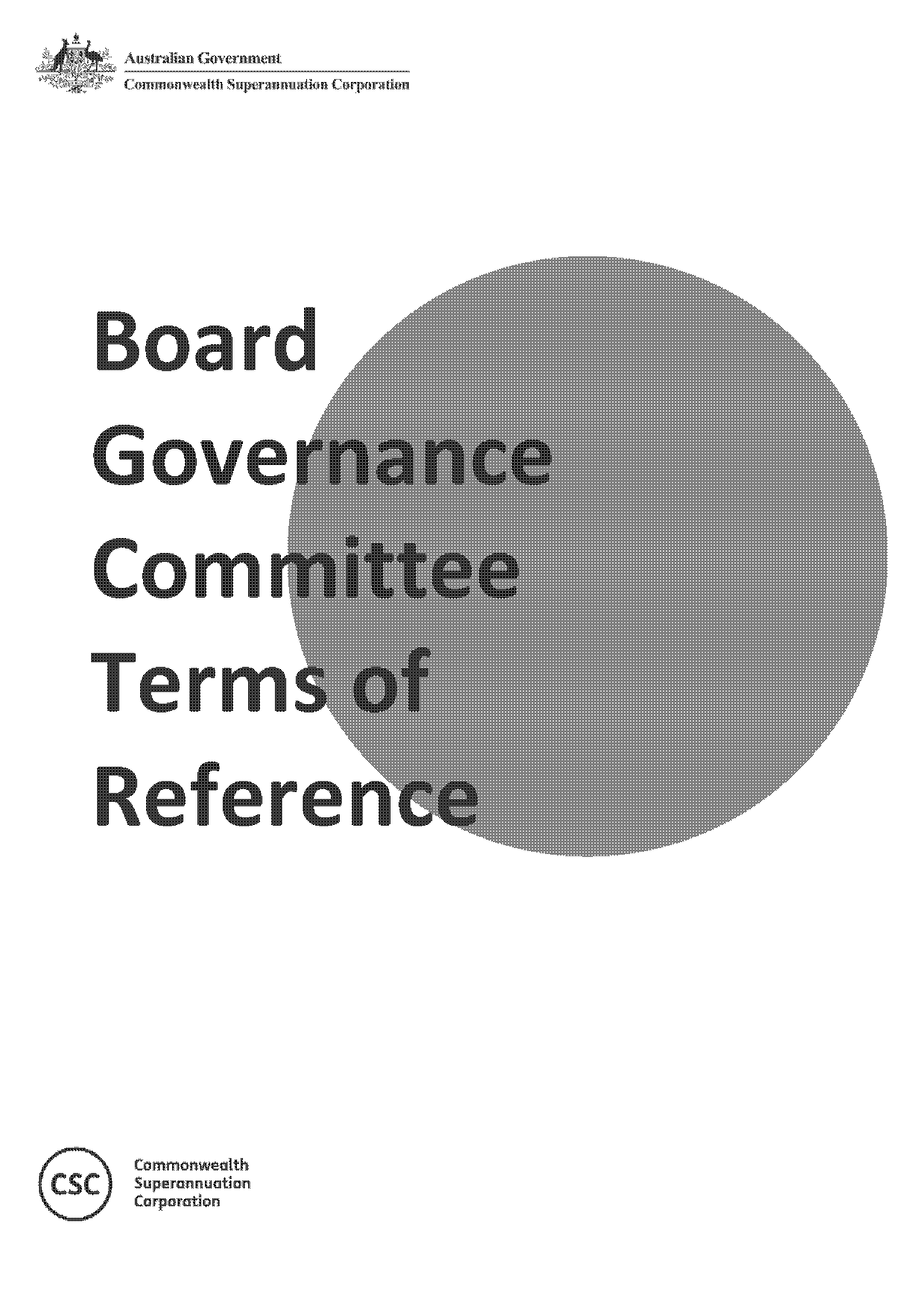 board governance committee terms of reference