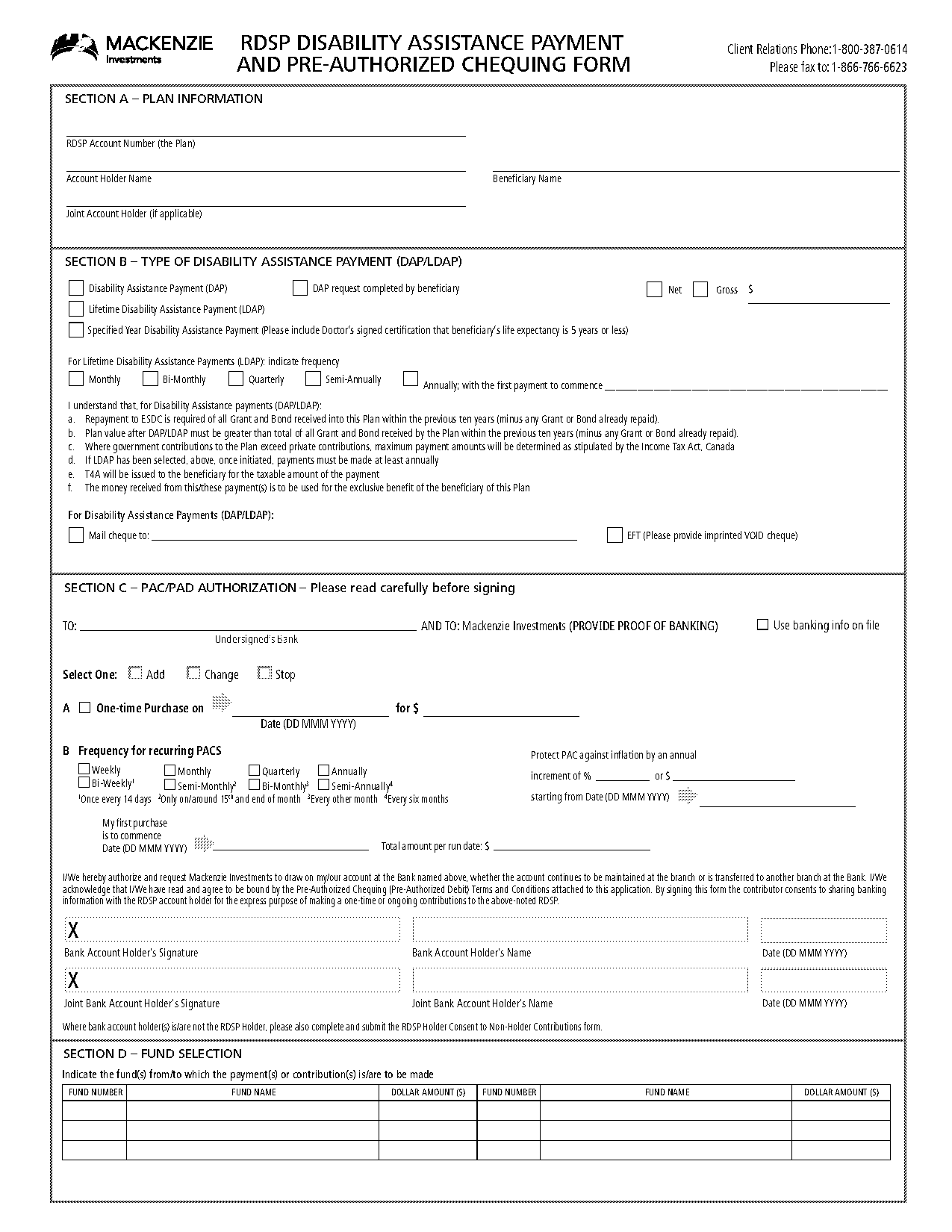 pre authorized cheque form