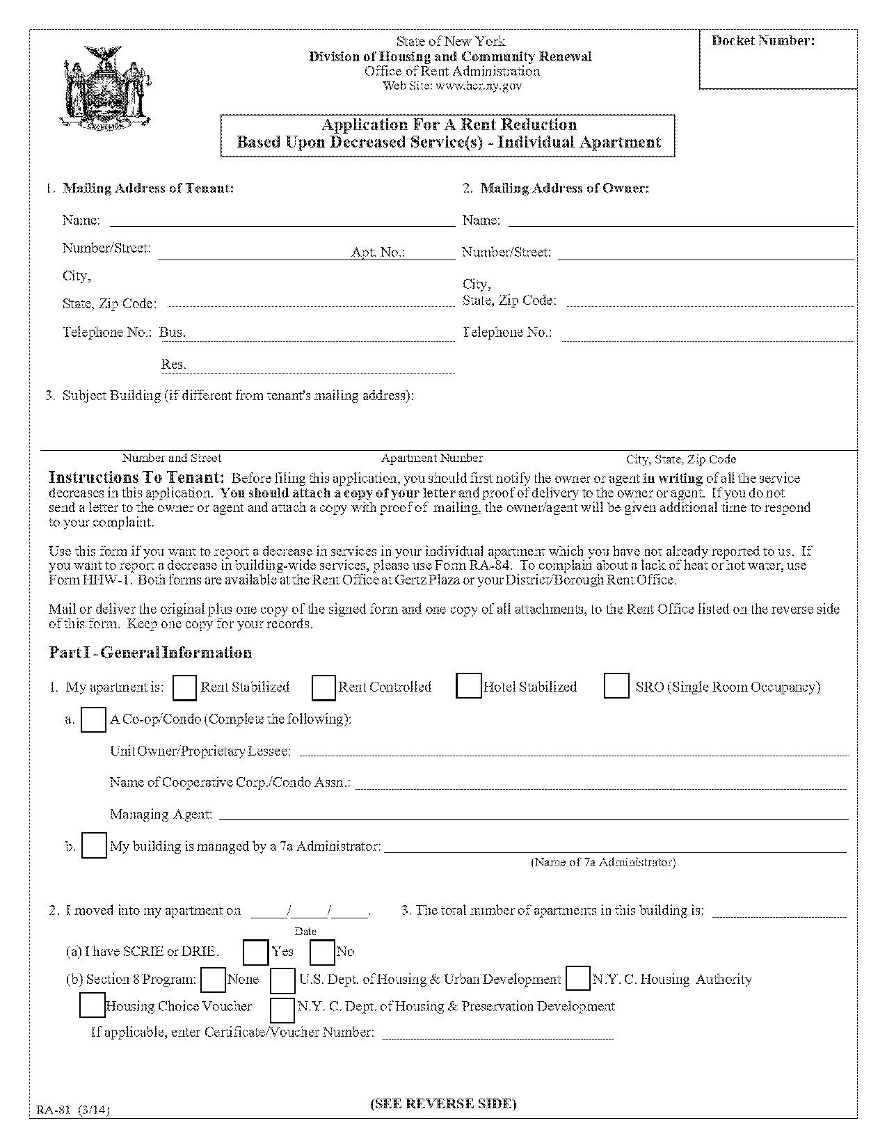 application letter for an apartment