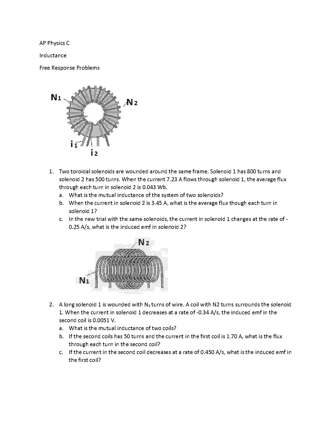 inductance problems and solutions pdf