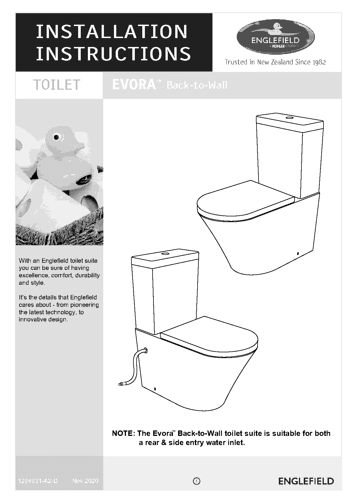 back wall toilet installation instructions