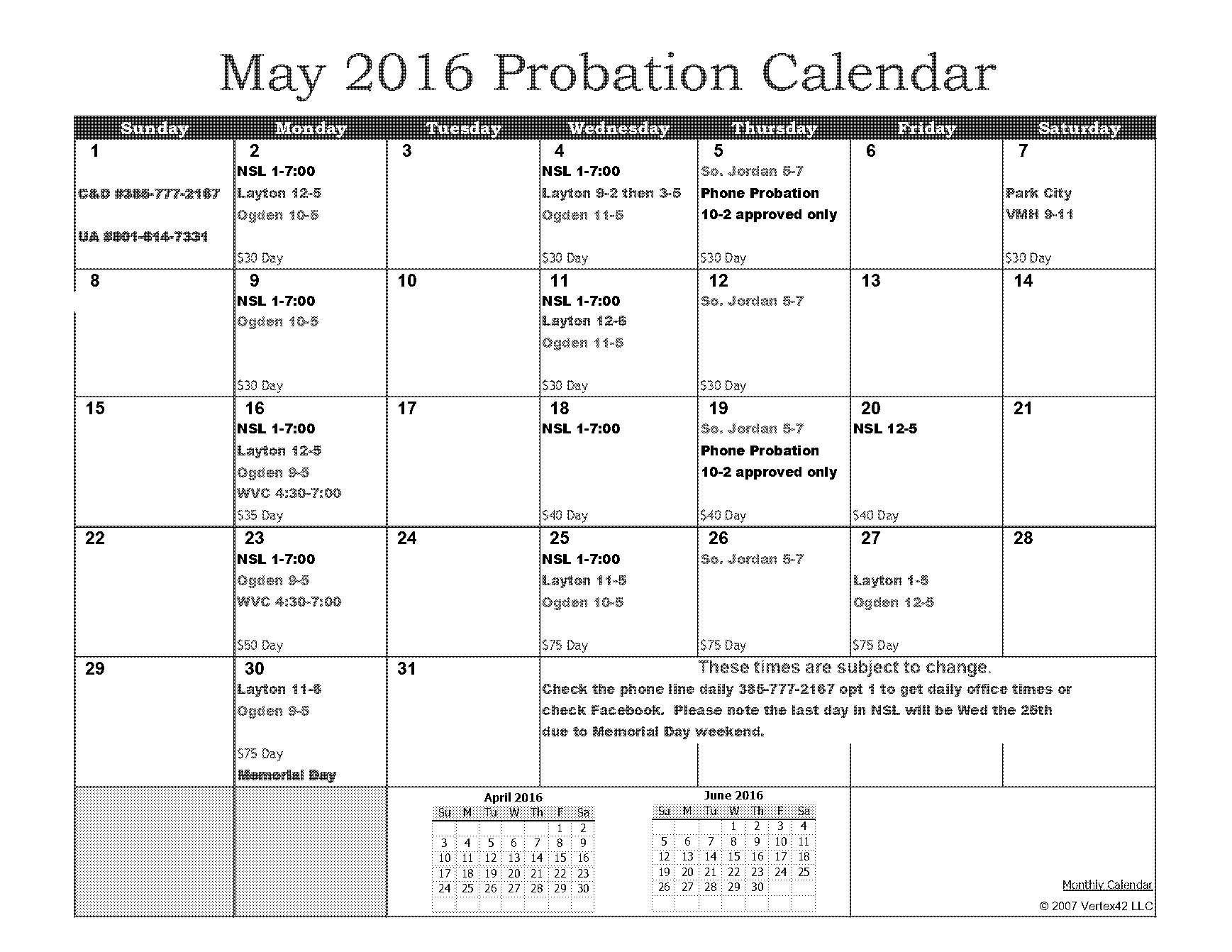 monthly schedule excel template