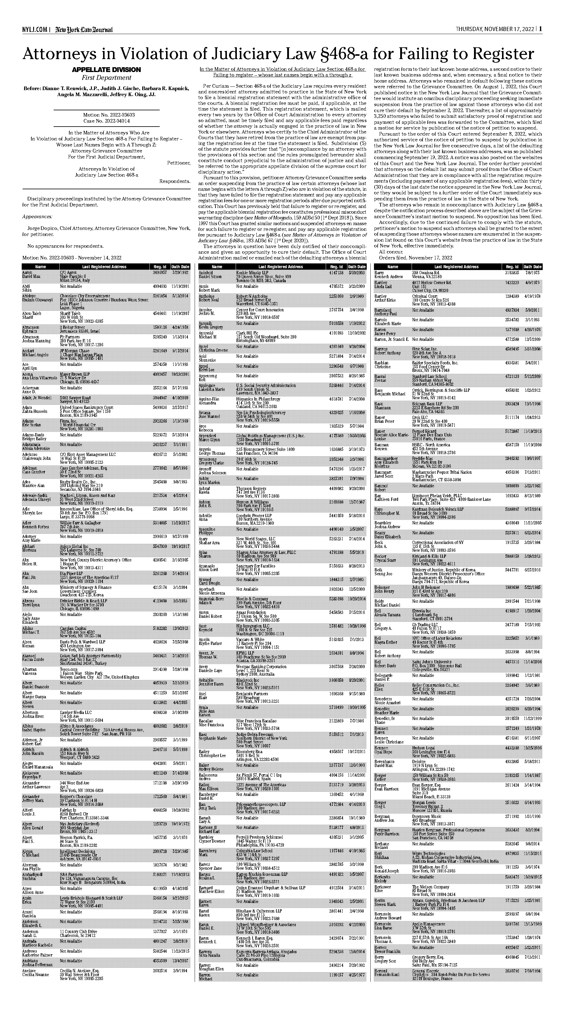 arrest record for barbara fink casey in new york