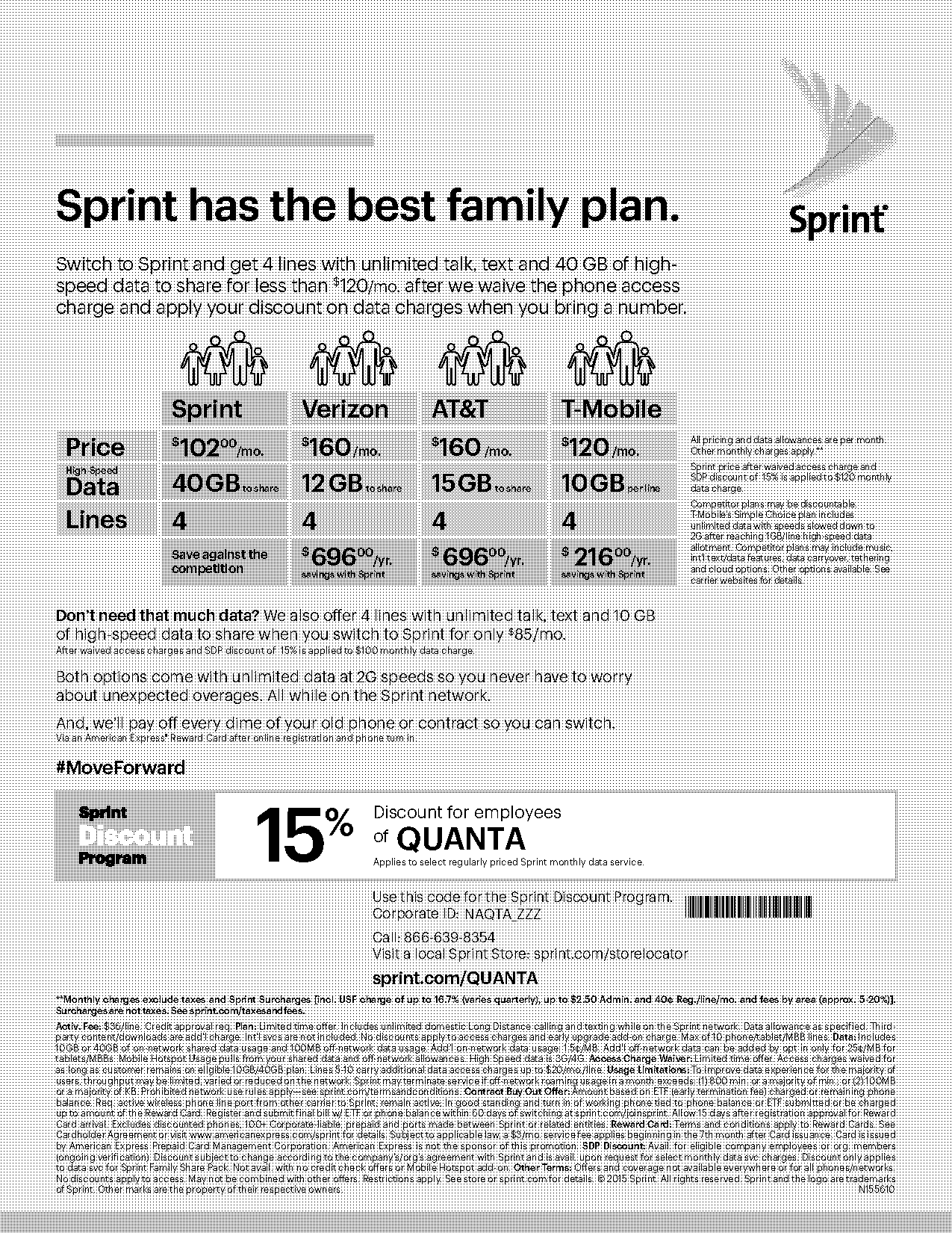 cheapest sprint family plan with data