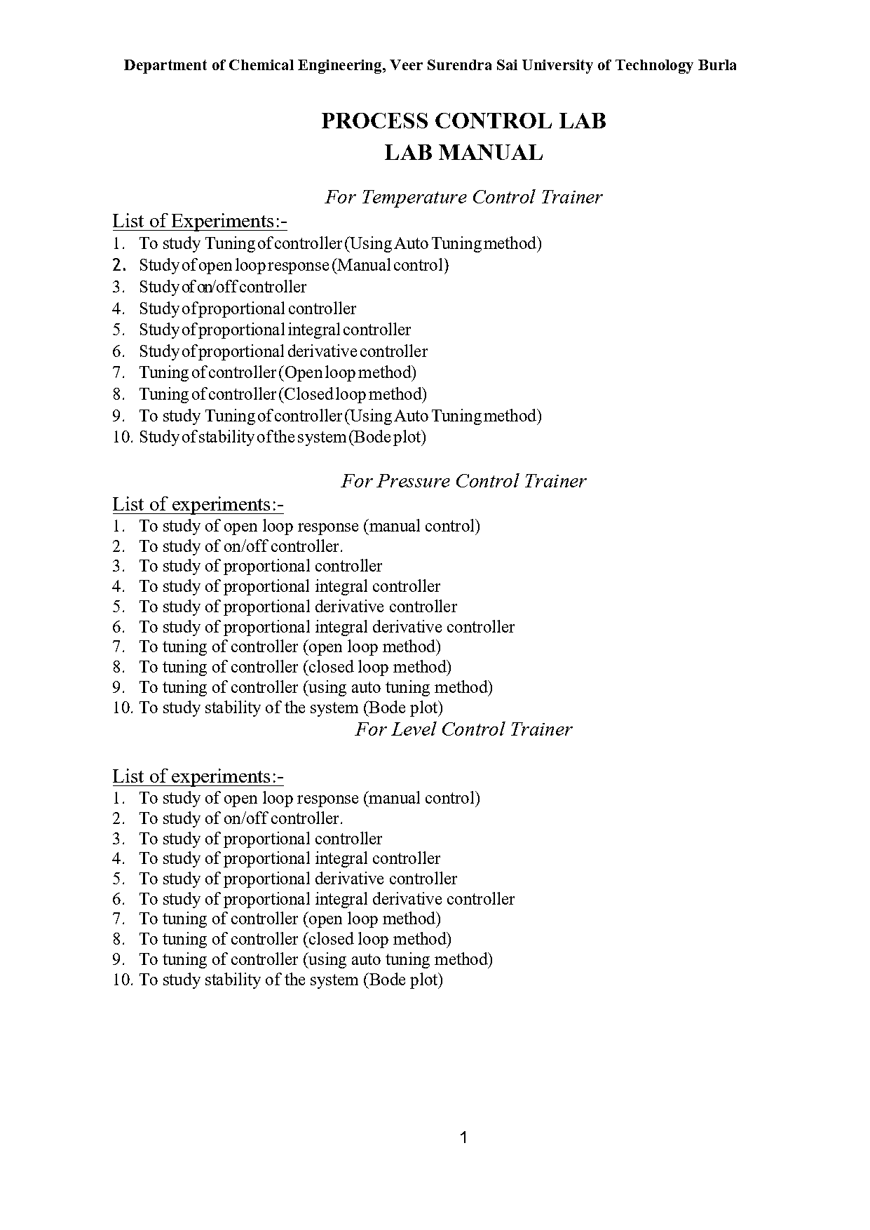 process control lab manual