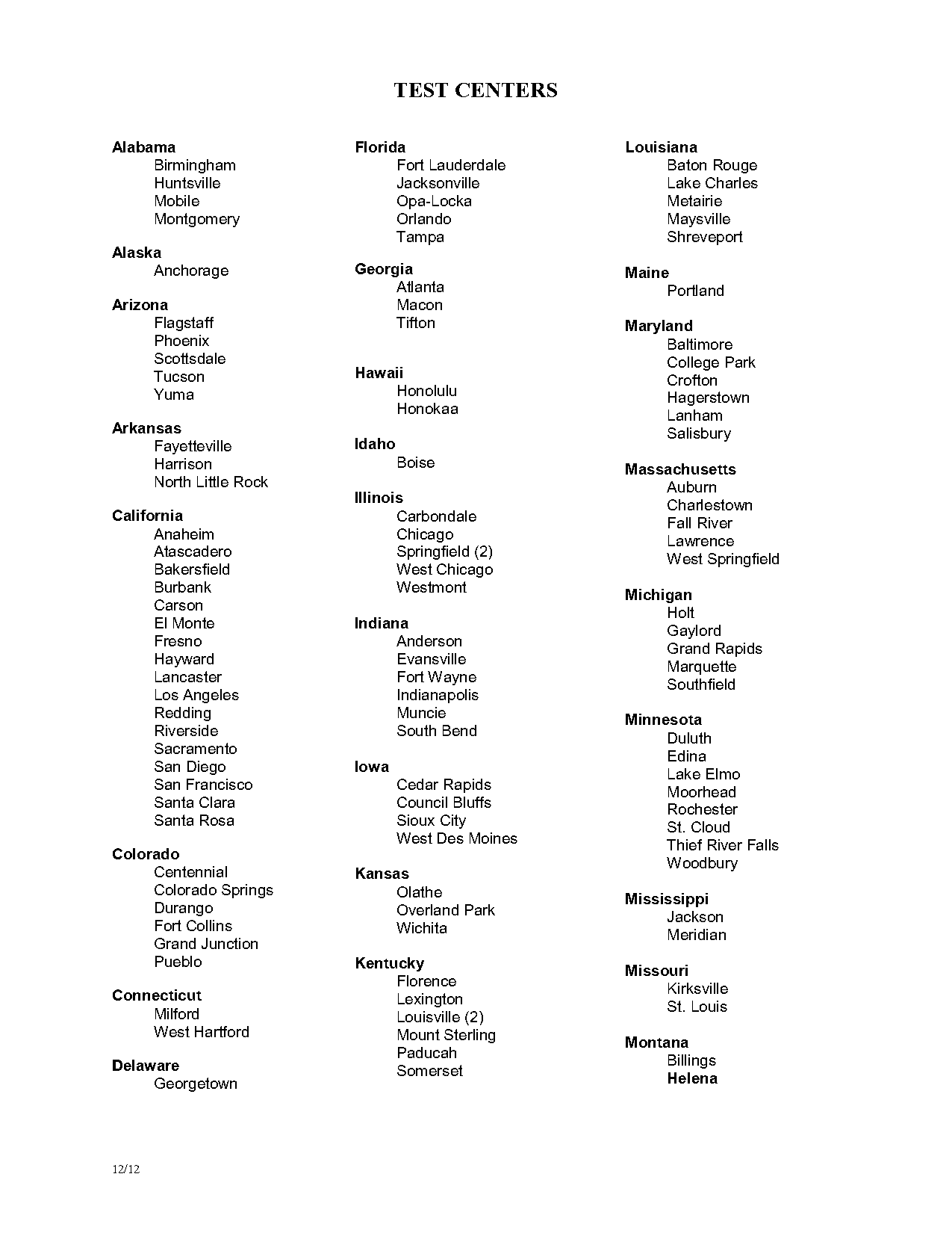 act testing locations in illinois