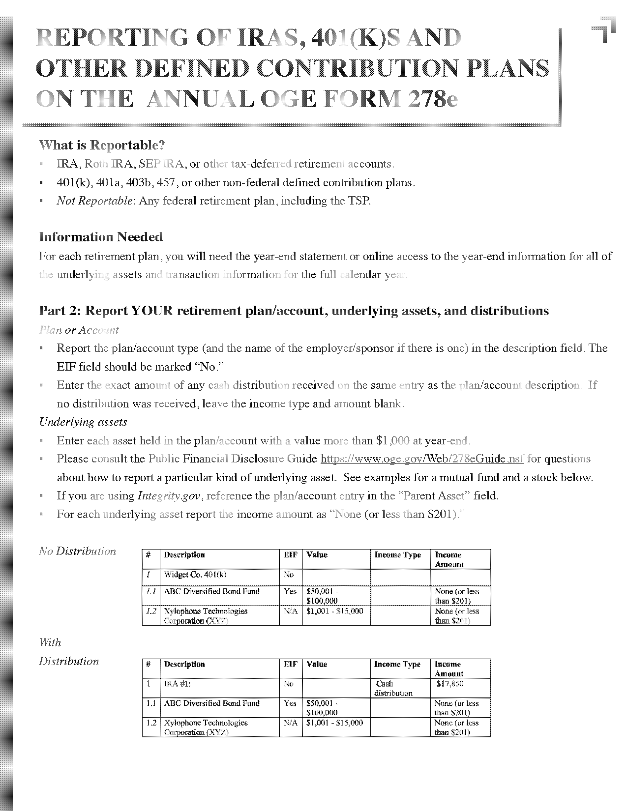 financial disclosure report roth ira