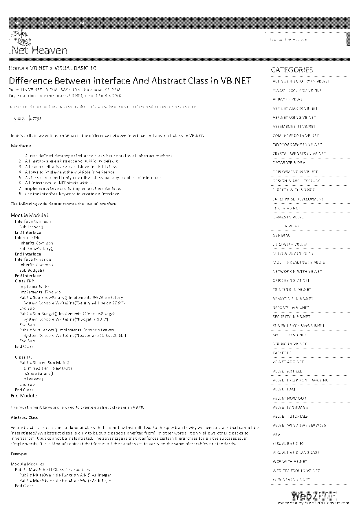 difference between abstract class and interface with simple example