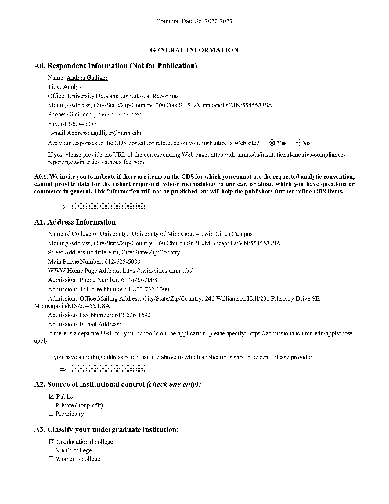 computer science admin requirements university of mn