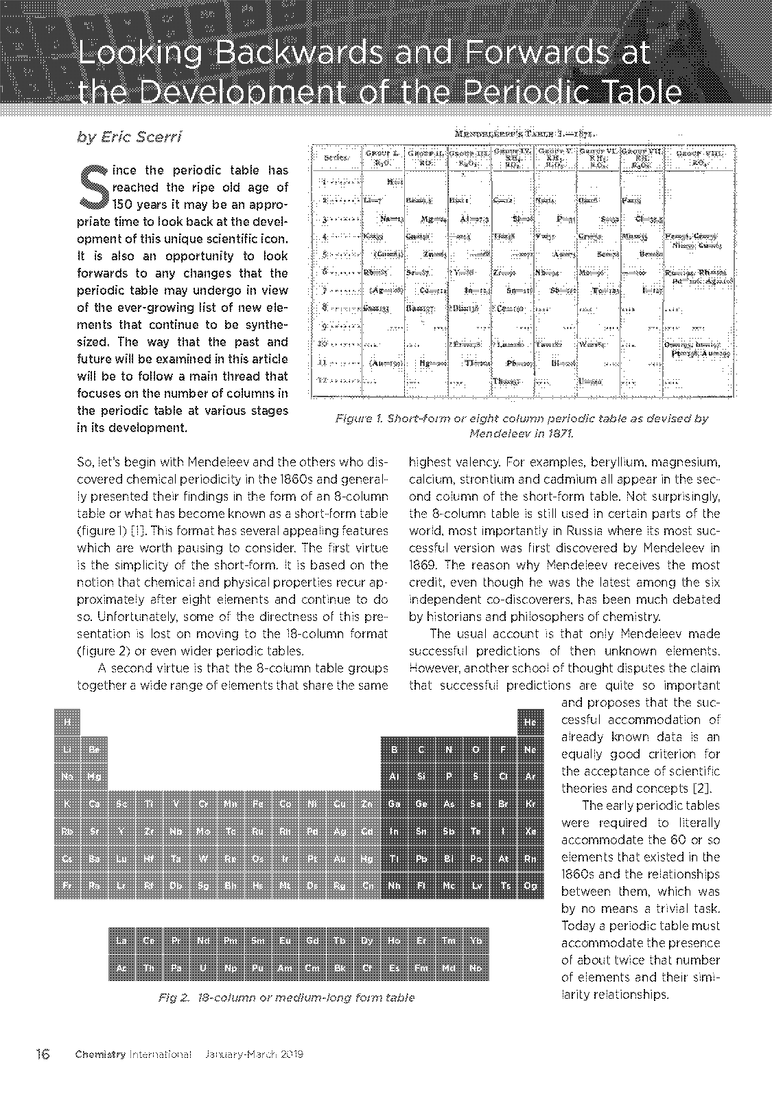 current periodic table columns