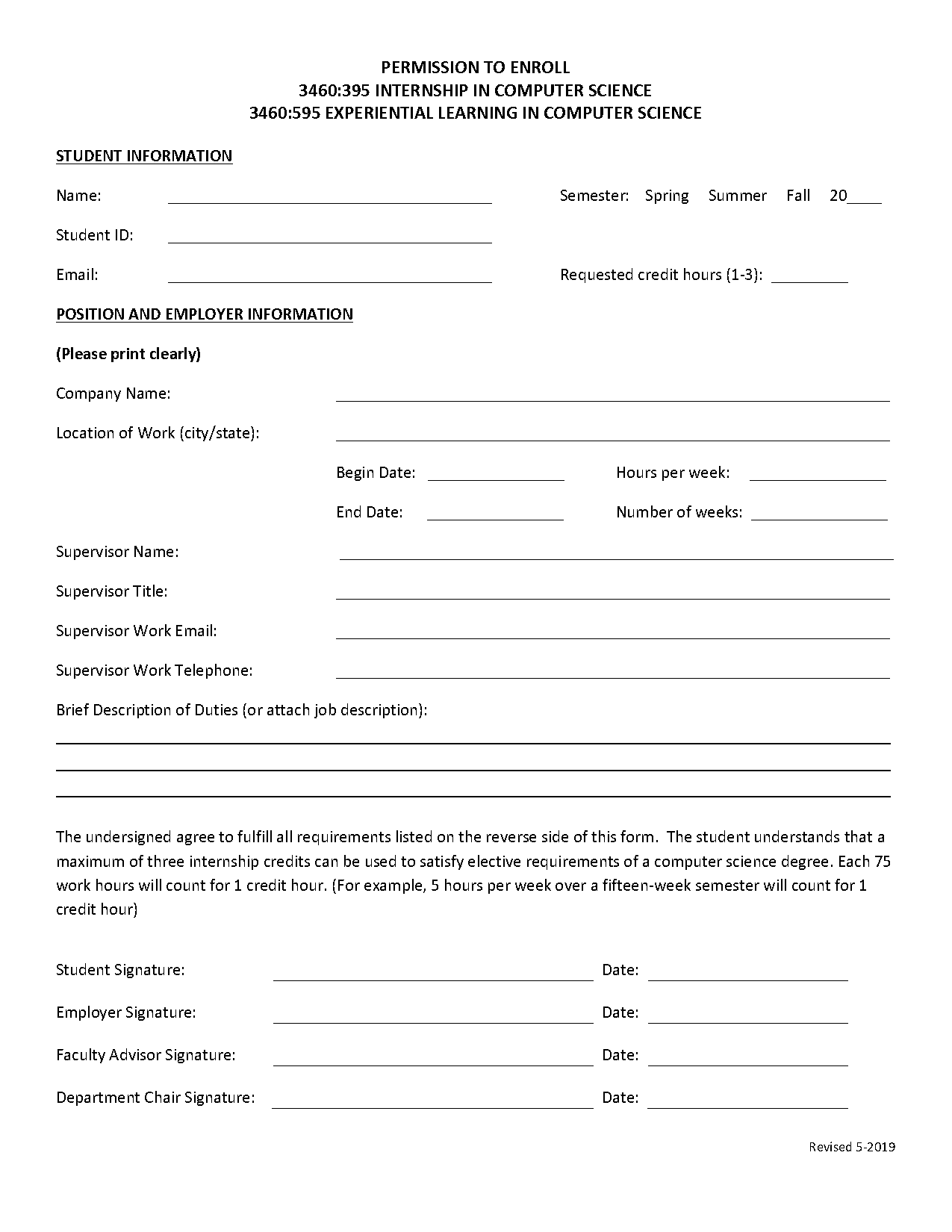 university of akron computer science degree requirements