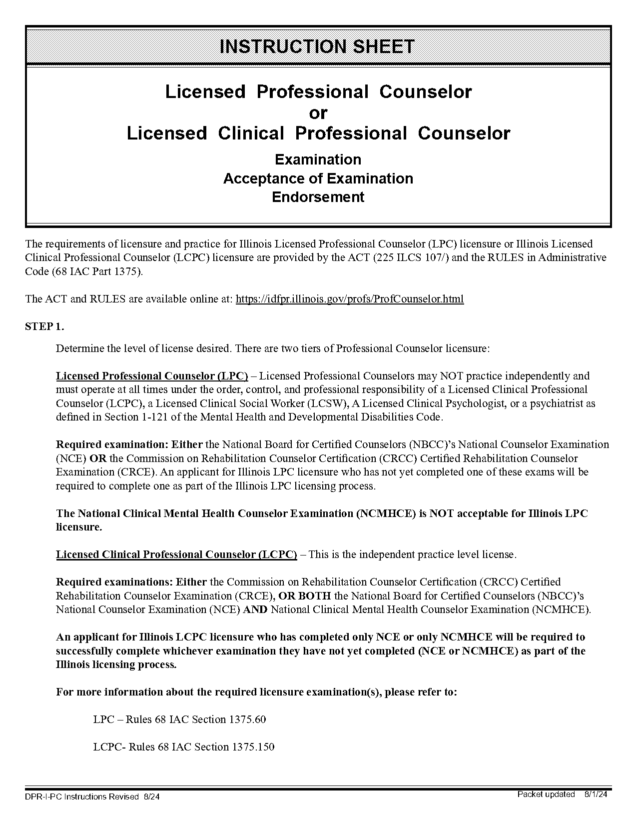 illinois physical therapy license reference sheet