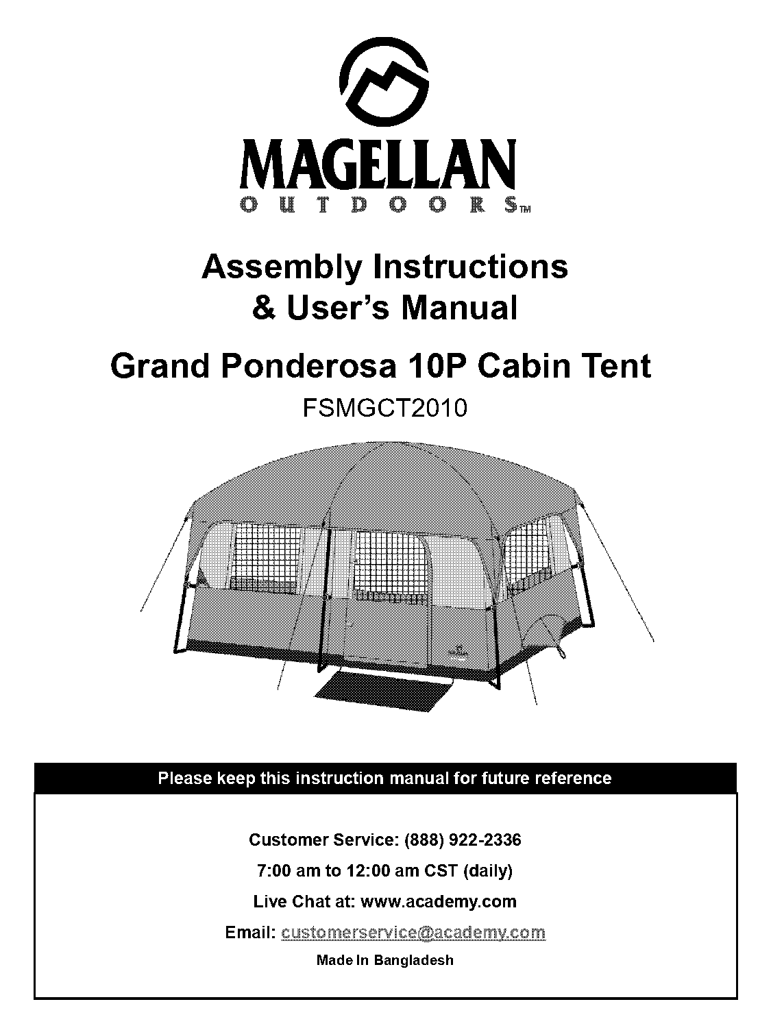 instructional manual on how to set up a tent