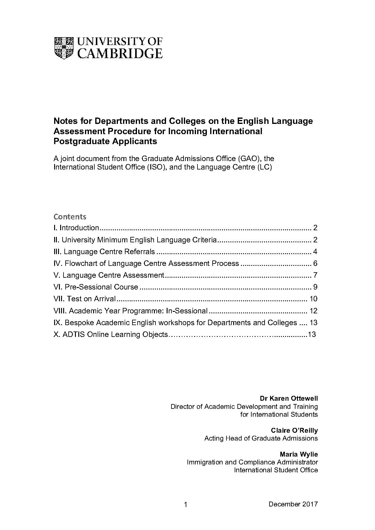 cambridge university english language requirements