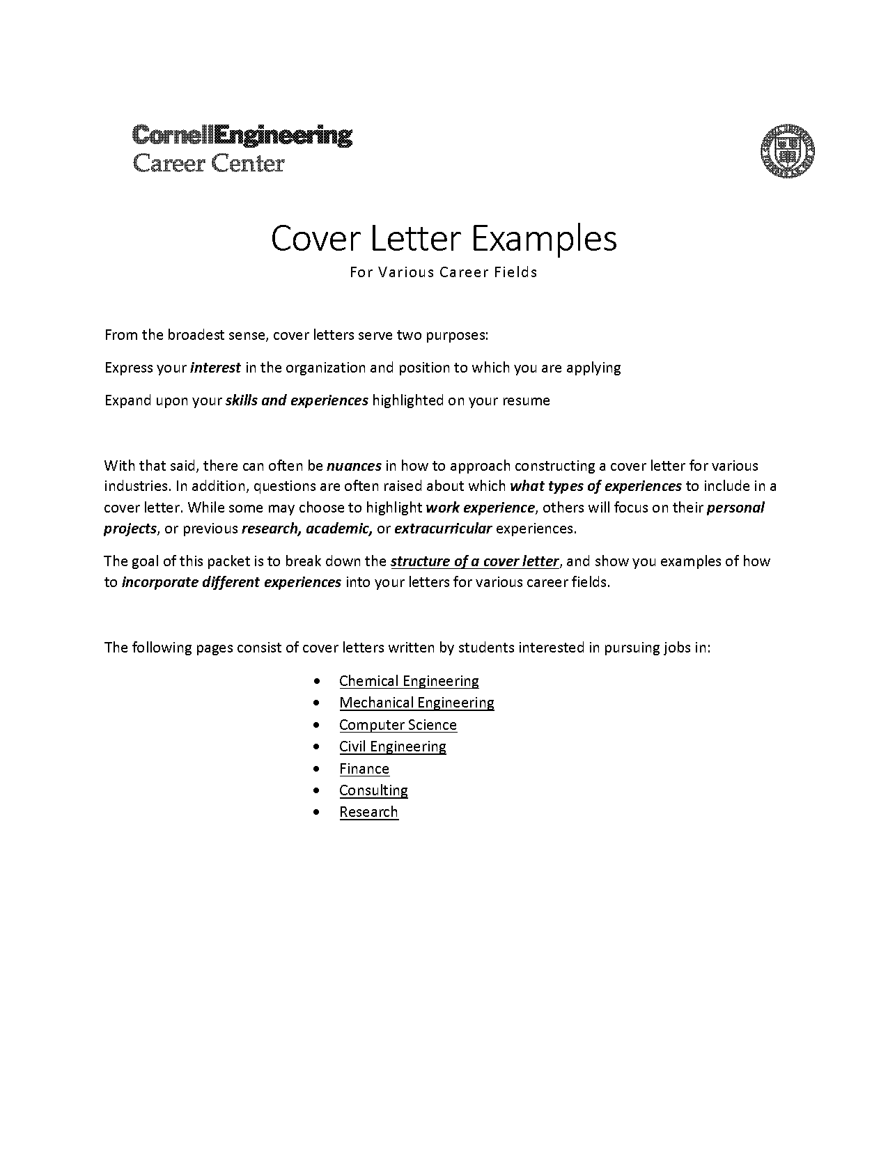 clean cover letter example