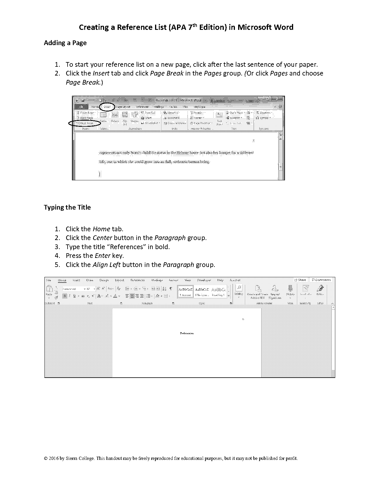 format a reference list