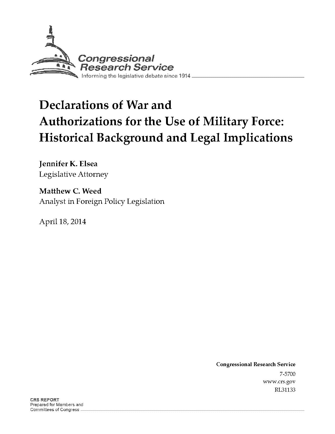 iraq war declaration by congress