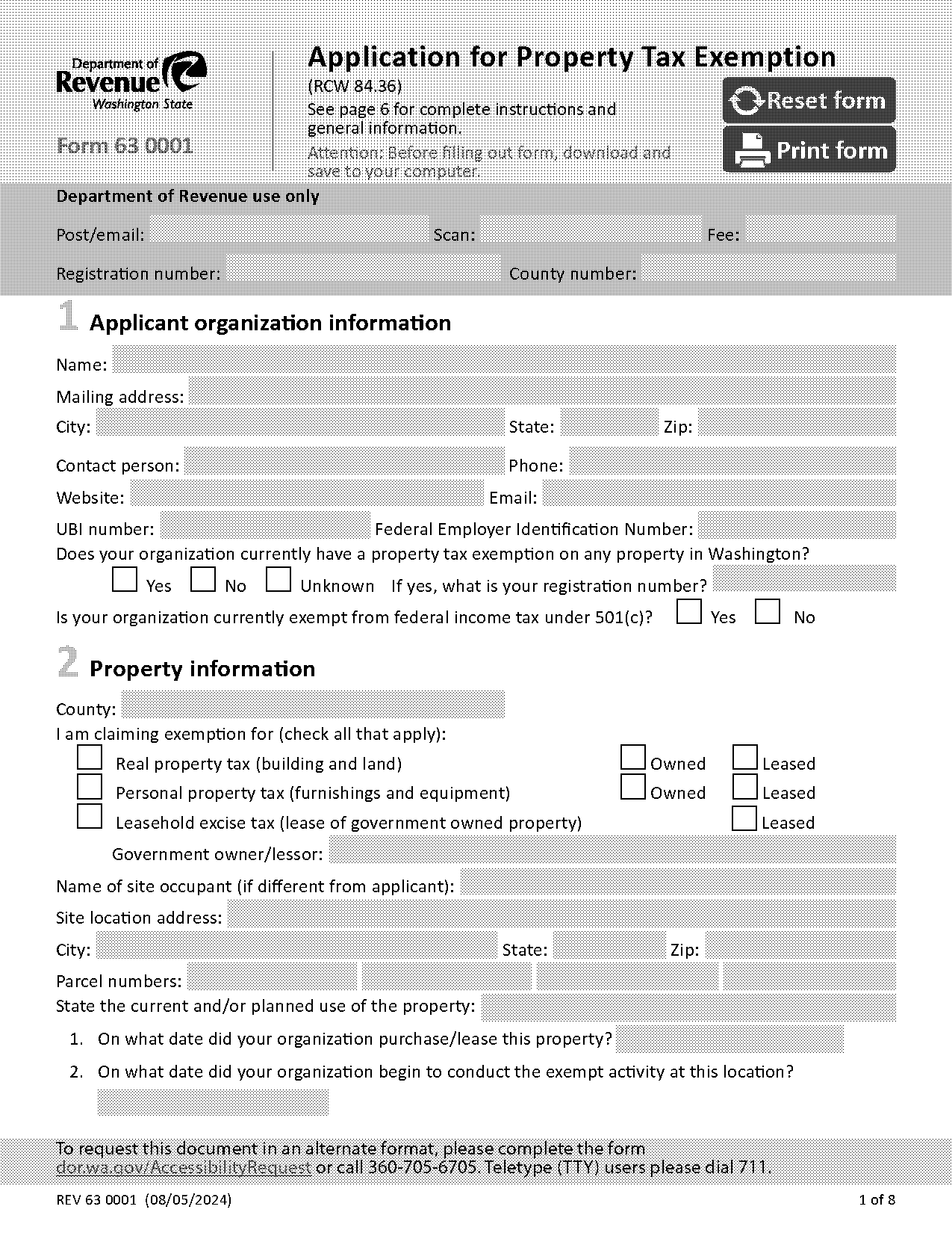 king county property tax affidavit