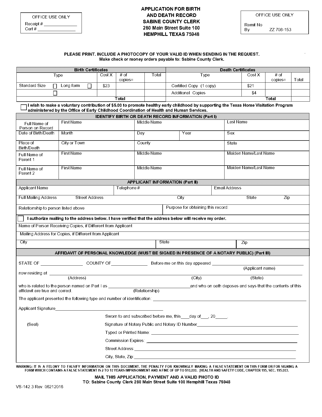 state of texas birth and death records