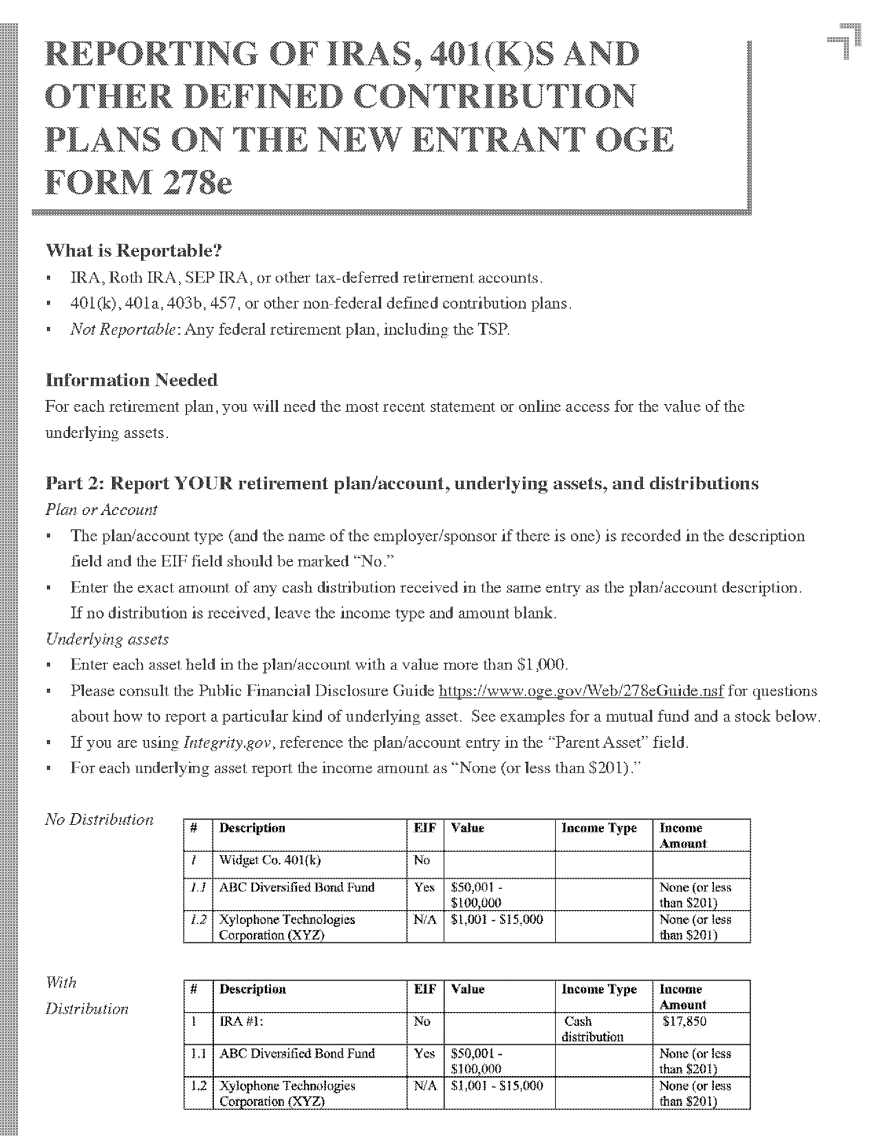 financial disclosure report roth ira