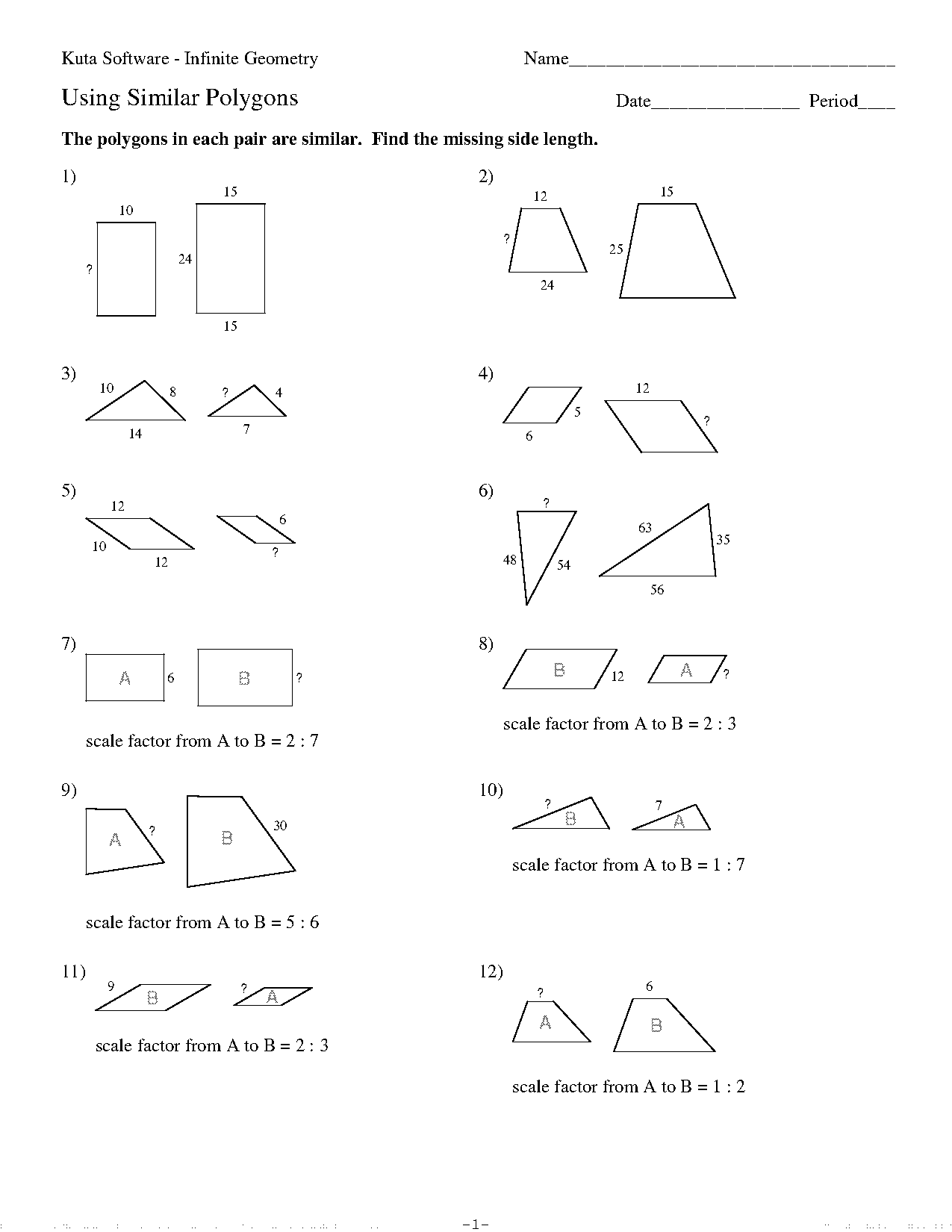 geometry polygons worksheet answer key