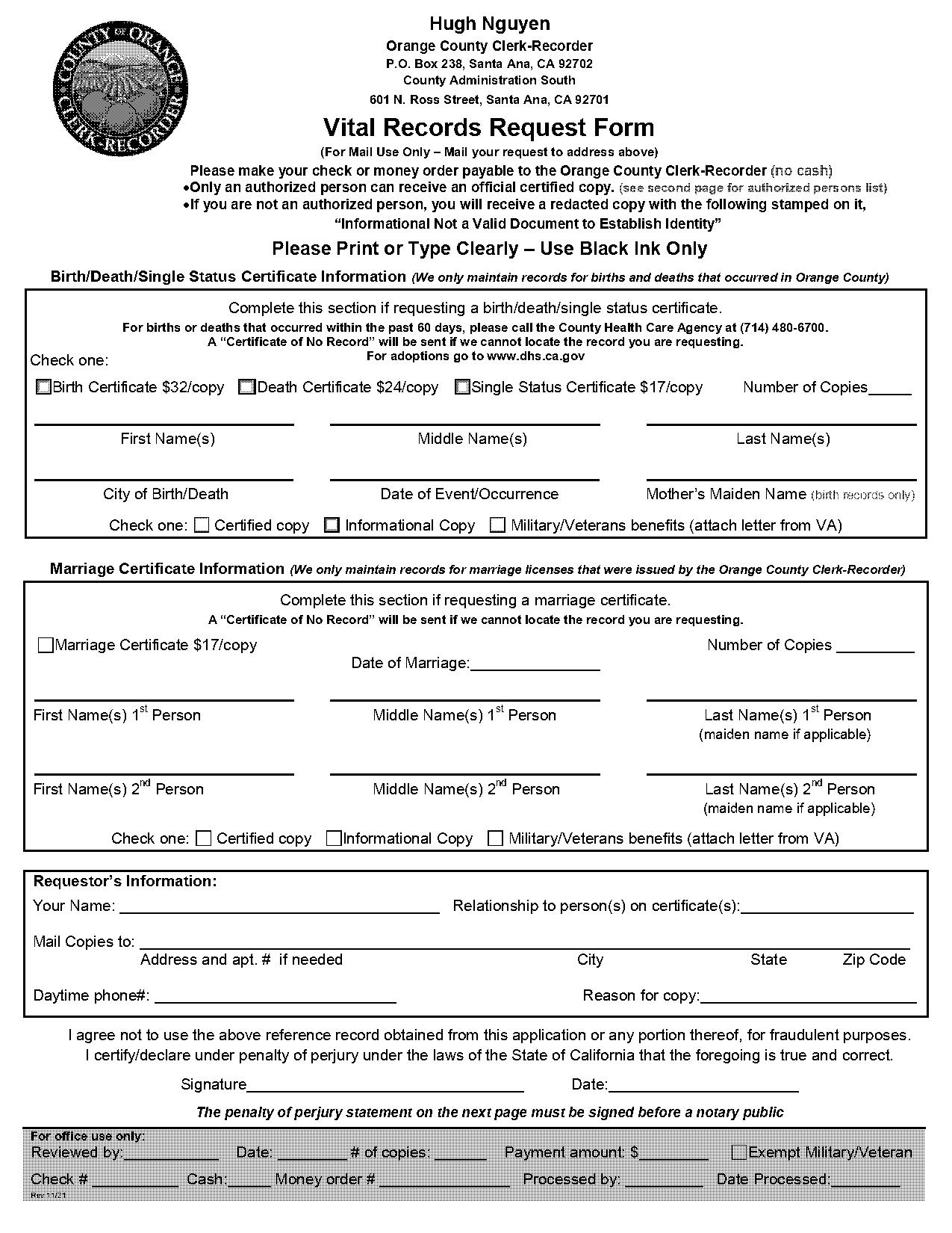 los angeles county recorder marriage certificate