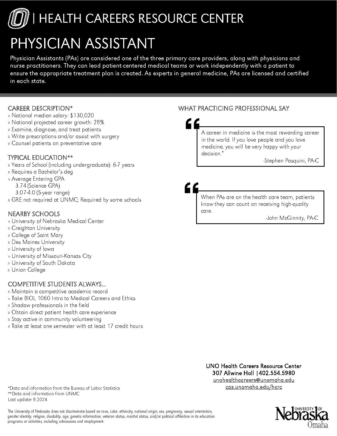 creighton university pa program requirements