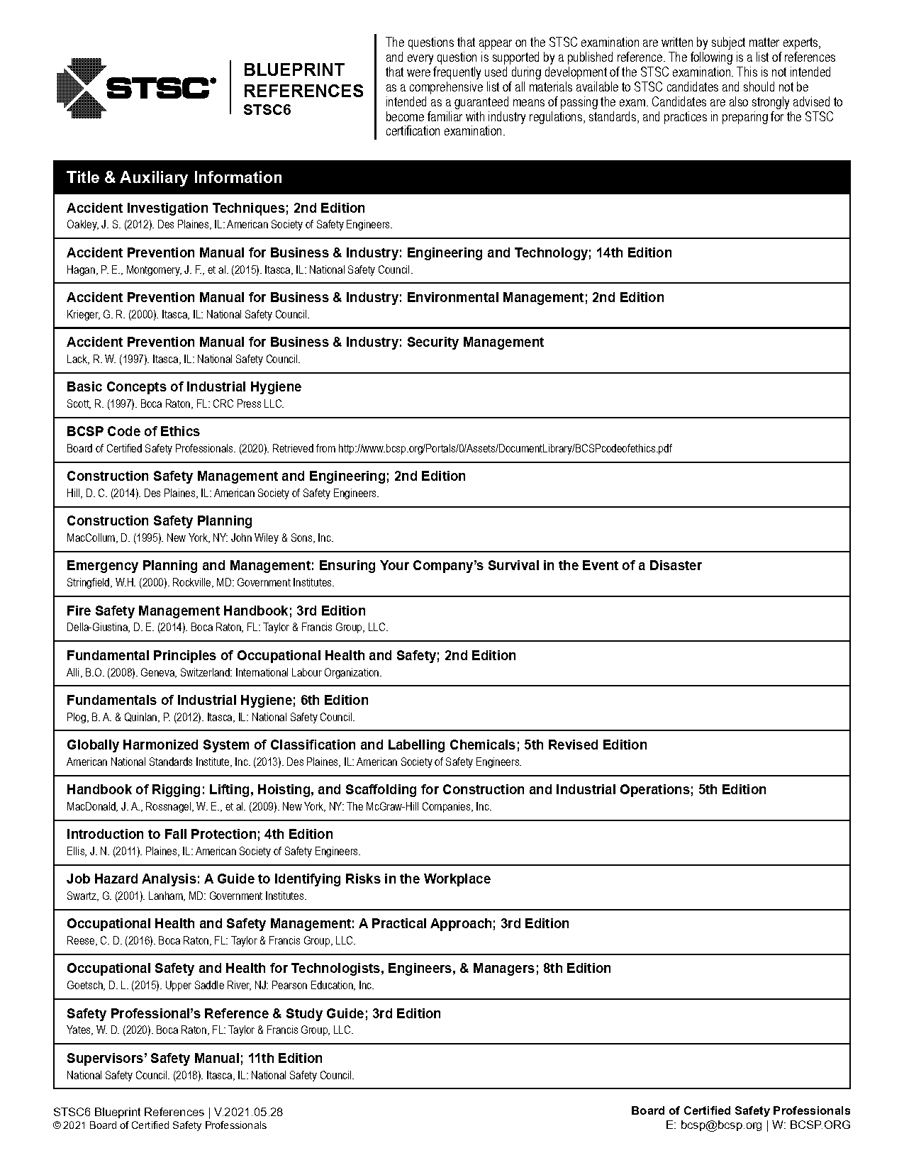 sts c study guide