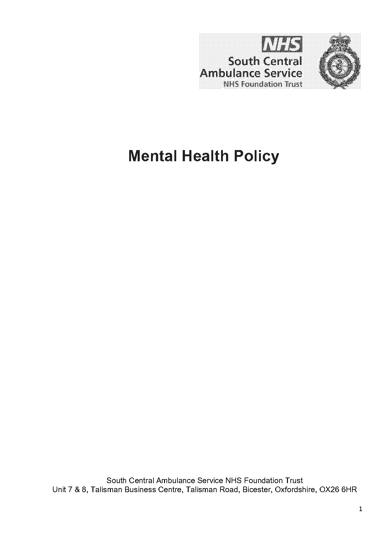 ambulance service mental health policy