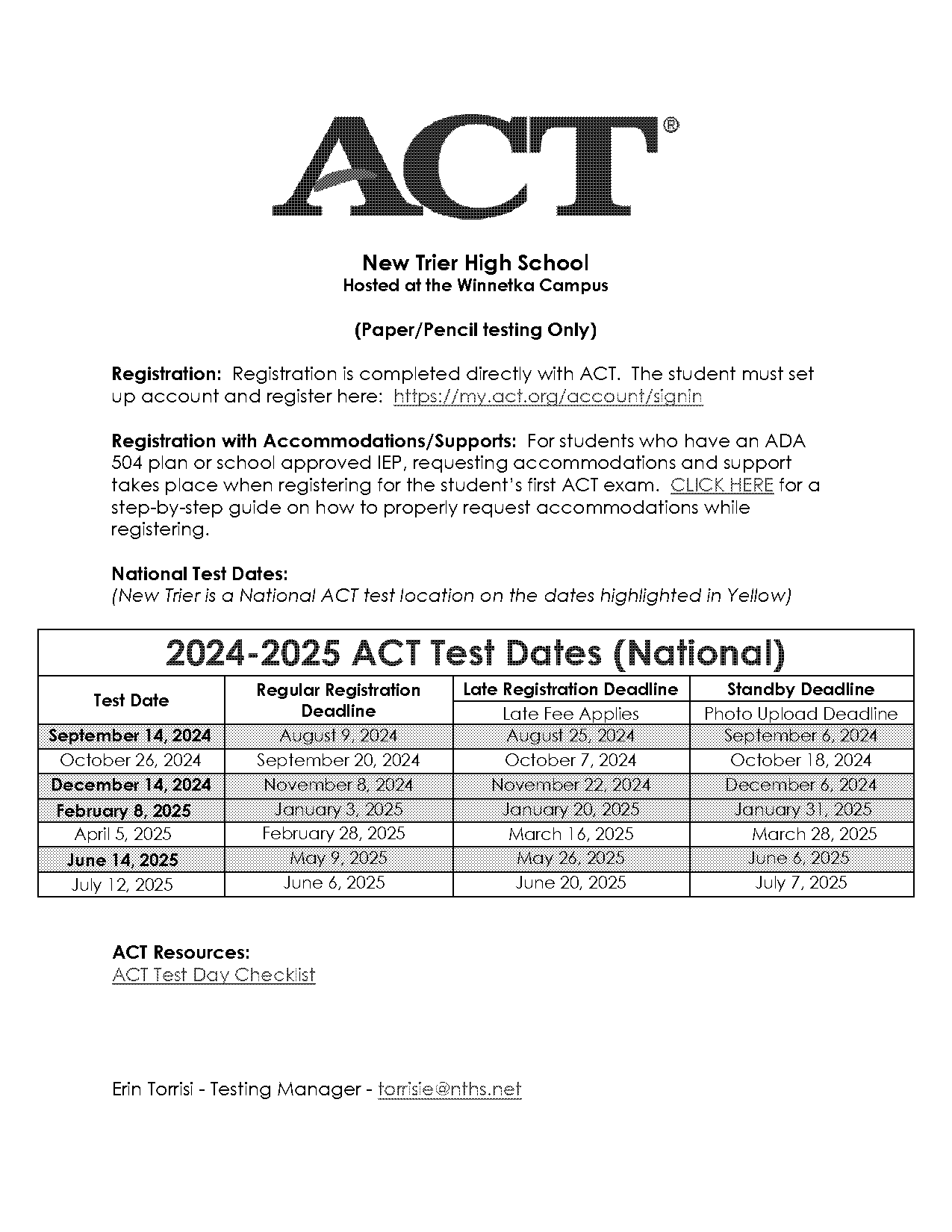 act testing locations in illinois